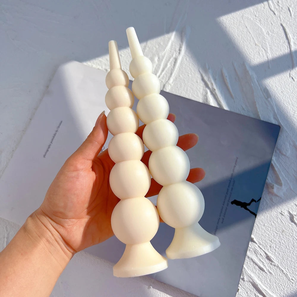 Molde de Vela Pilar Bolas Cilindrico em Silicone