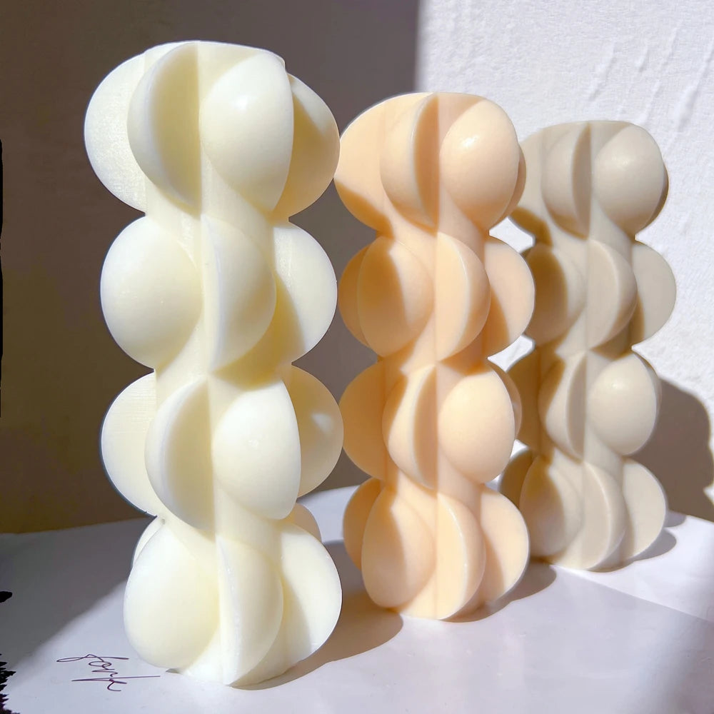 Molde Pilar Único Abstrato em Silicone